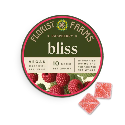Florist Farms Bliss Raspberry Gummies 10mg 10pk-1