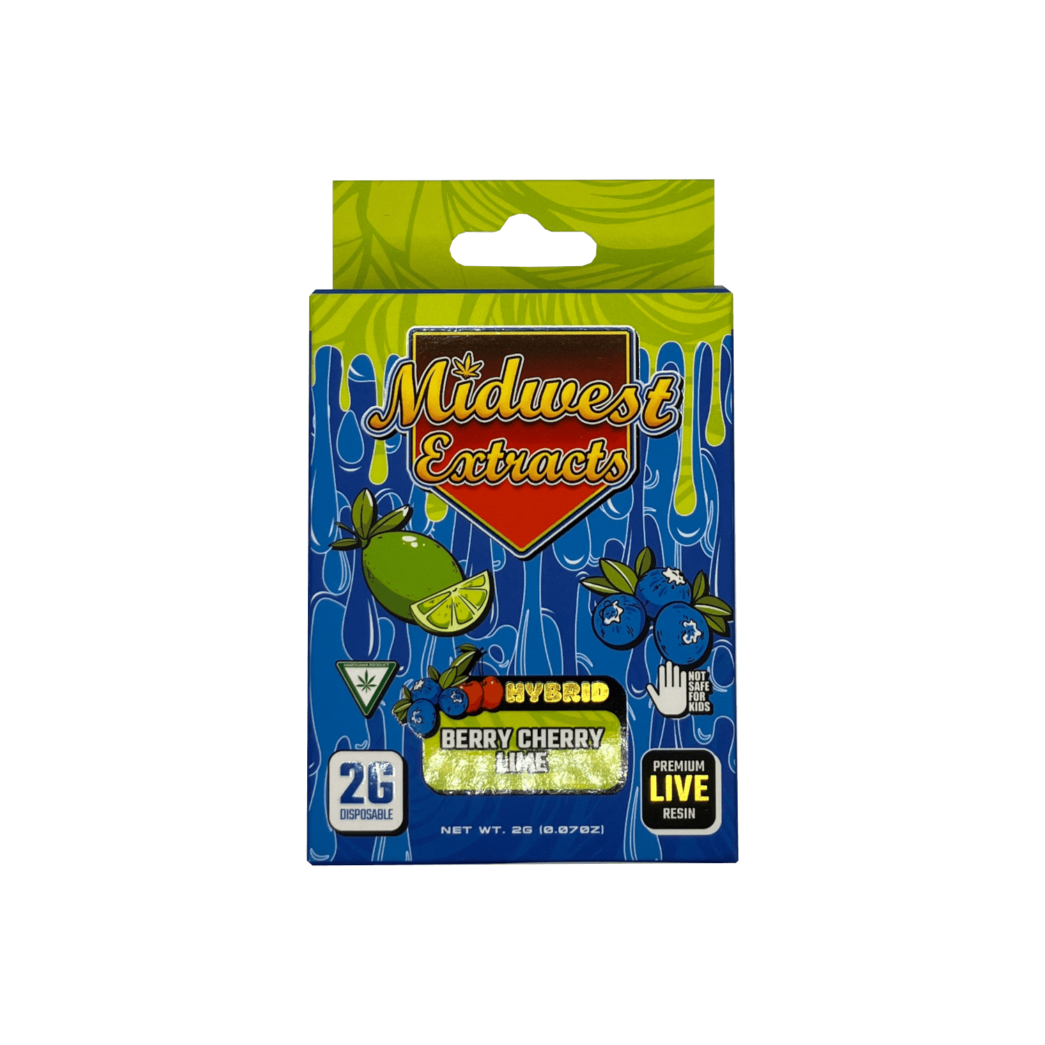 Product: Midwest Extracts | Live Resin Disposable - 2g - Berry Cherry Lime