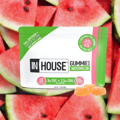 Product Fast Acting 5mg 2:1 THC/CBG In House Watermelon Gummies 20pk