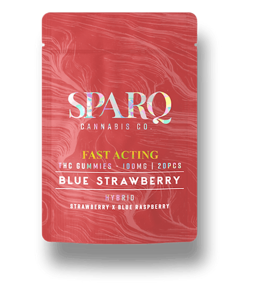 Blue Strawberry (H) - 100mg Hybrid Nano Gummies - Sparq