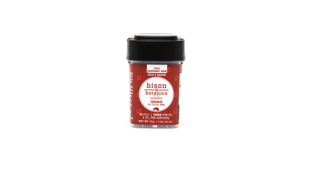 bison botanics | Raspberry Kush | 10pk Gummies 100mg (10mg ea)-0