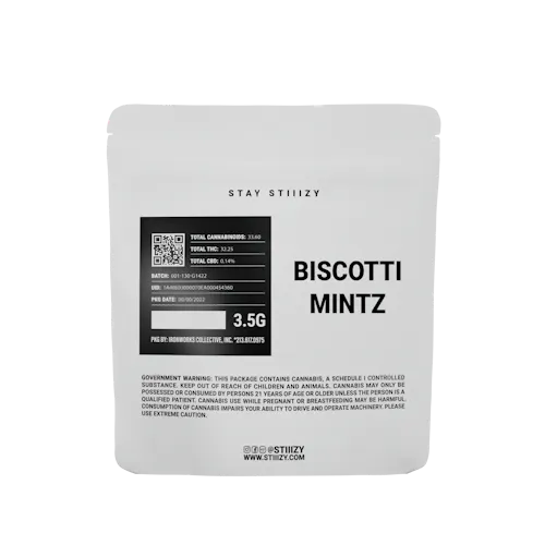 STIIIZY – White Bag – Biscotti Mintz – Outdoor – 3.5g-active