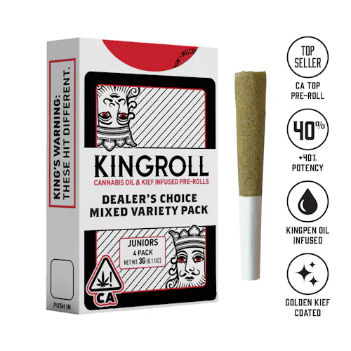 Kingroll Jrs: Dealers Choice Variety Pack Mi x 1 – 3g Infused Preroll – Mix-active