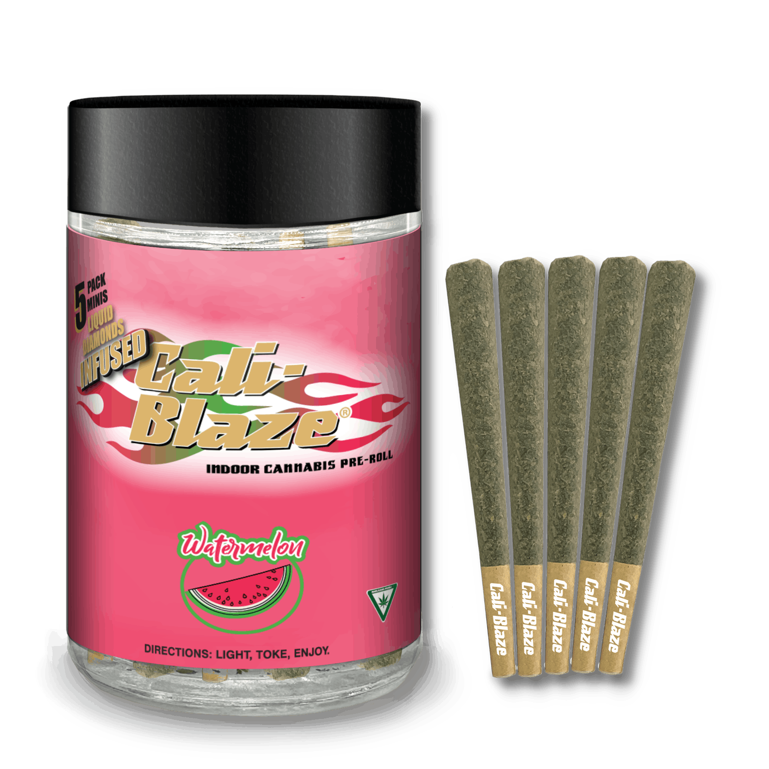 Cali-Blaze | Infused Pre-Roll 5-Pack - 3.5g - Watermelon