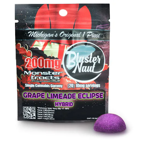 Monster Xtracts - 200mg Blasternaut Single Gummy - Grape Limeade ...