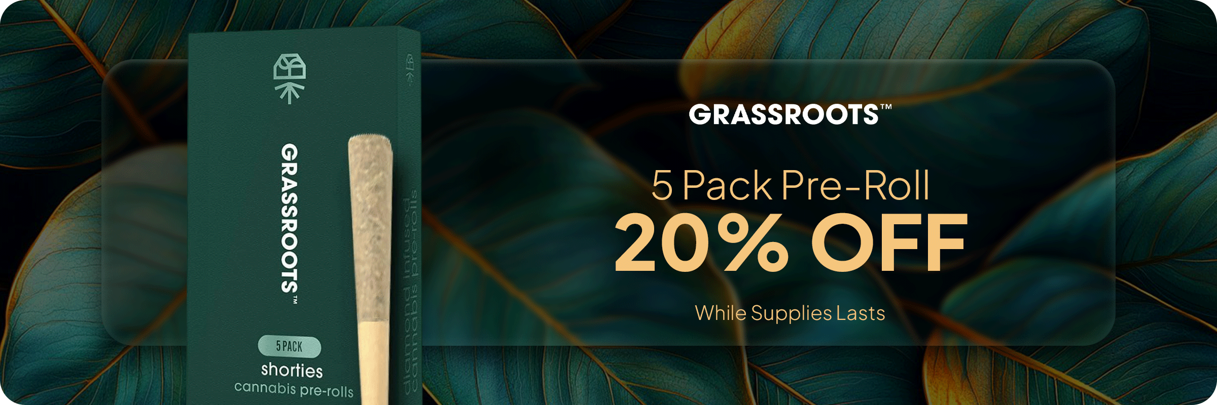 Grassroots 5 Pack Pre-Roll 20% Off | CANNAVITA