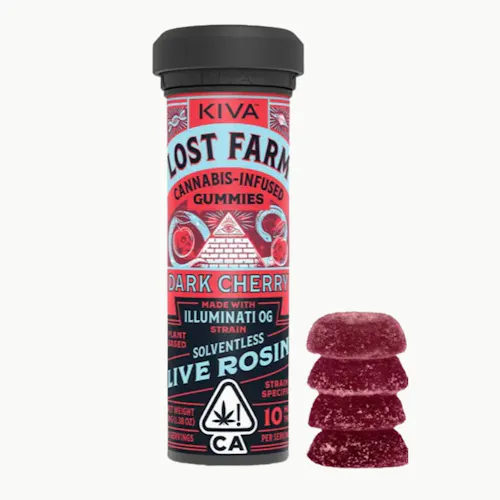 Lost Farm Dark Cherry x Illuminati OG Live Rosin Gummies [10pk]-1