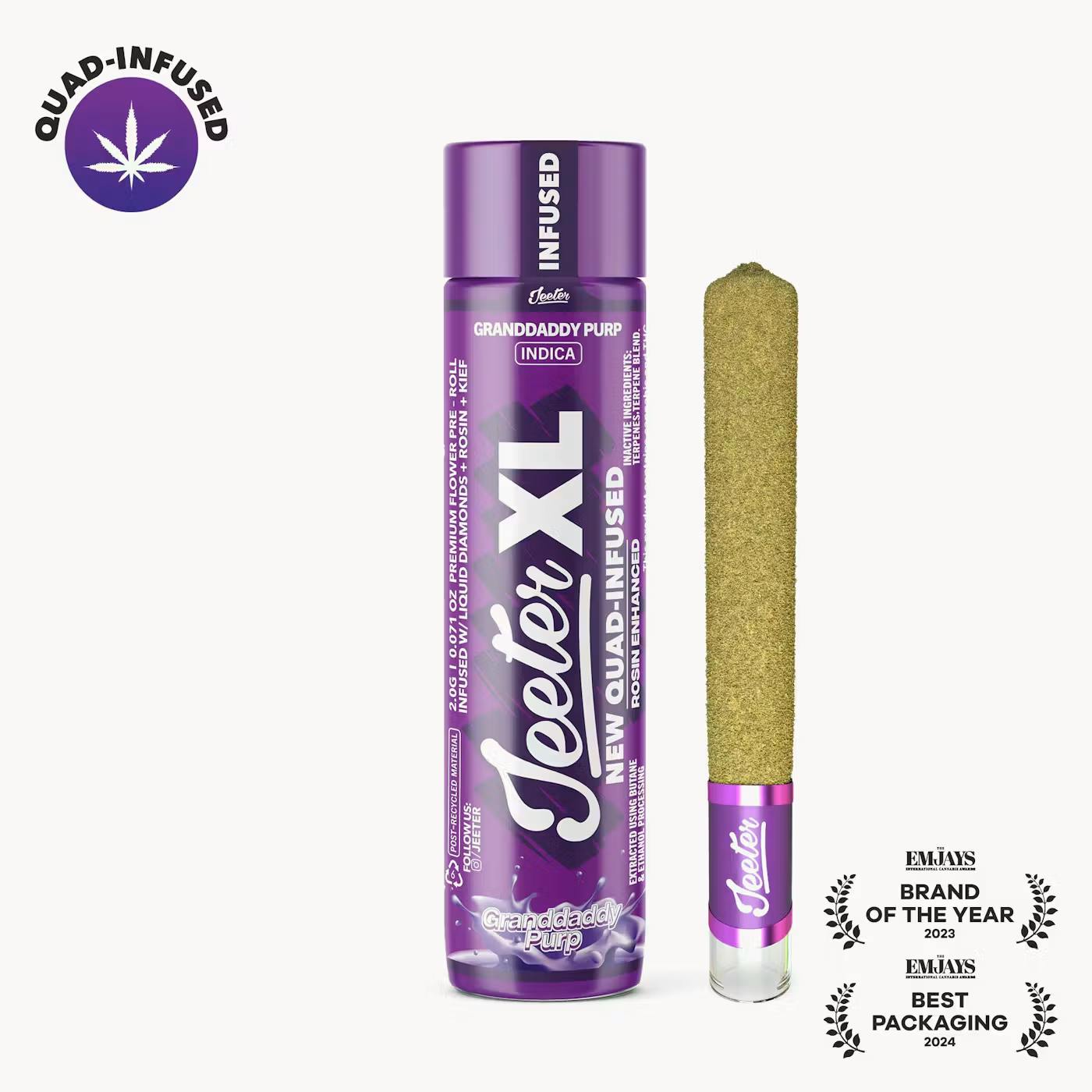 Jeeter - 2g Quad Infused Preroll - Granddaddy Purp