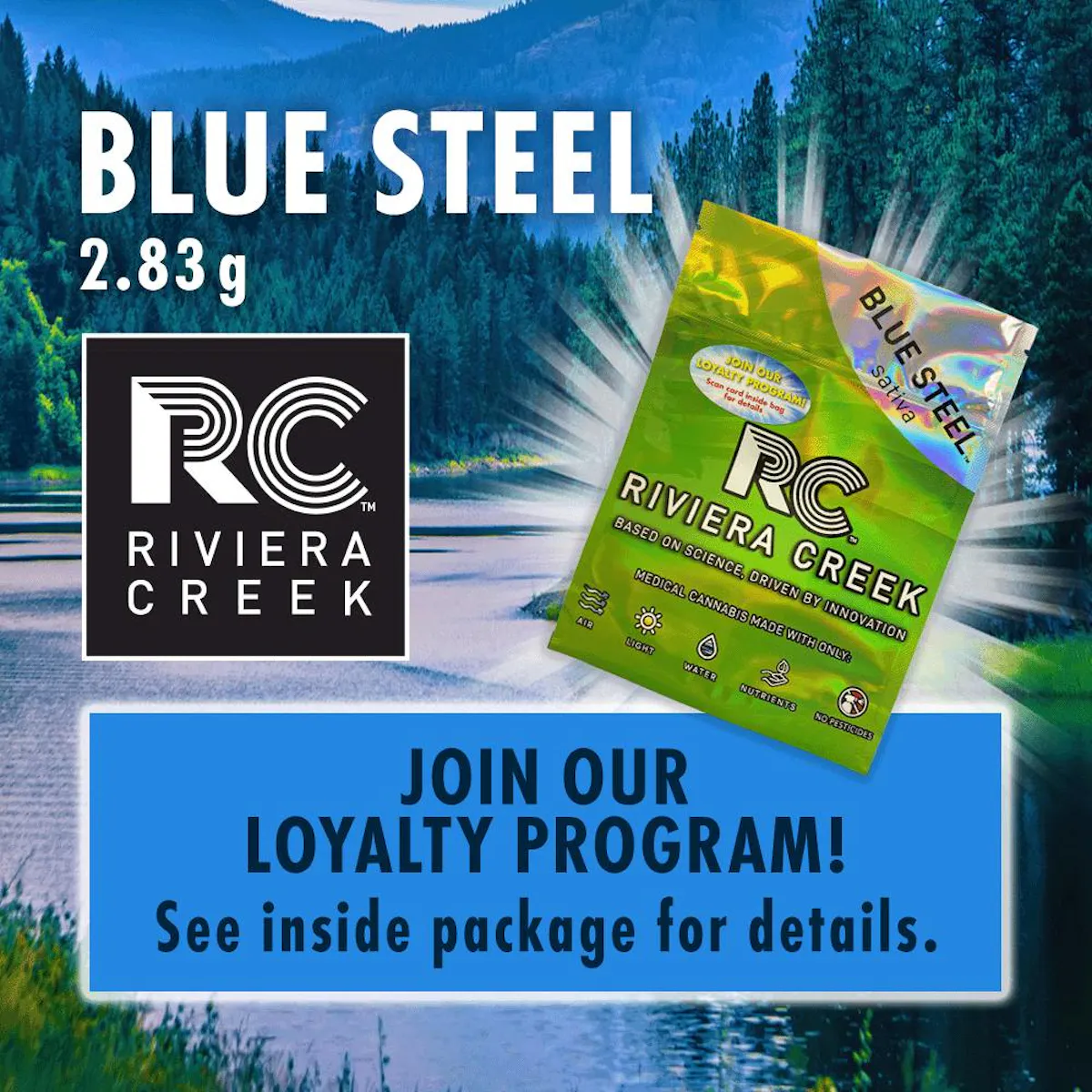 Blue Steel 2.83g Flower | Riviera Creek |