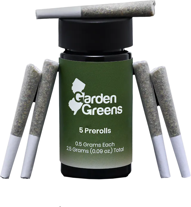 Garden Greens Pre-Roll Pack Headshot 5pk/2.5g (hybrid, packs)