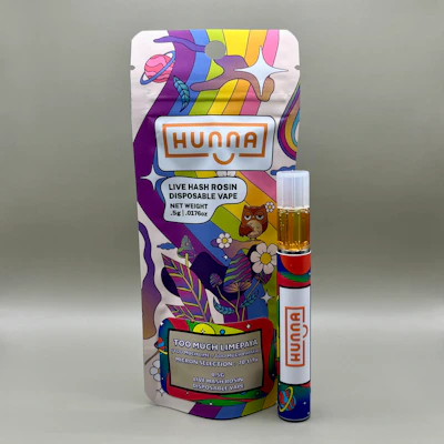 Hunna - .5g Live Rosin Disposable - Too Much Limepaya