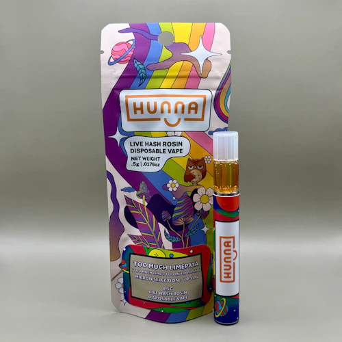 Hunna - .5g Live Rosin Disposable - Too Much Limepaya