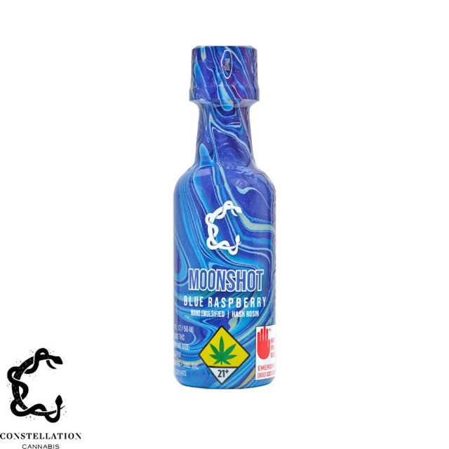 Experience the future of cannabis consumption with Moonshot, the groundbreaking single source hash rosin nano emulsified beverage. Crafted with precision and care, we handle every step of the process from cultivation to extraction, processing, and bottling to deliver an unparalleled customer experience. Our revolutionary nano emulsion technology breaks down cannabinoid molecules to 100 nanometers or less, enabling rapid absorption into your bloodstream within minutes. Prepare for a high that will redefine your expectations. Unlock a new level of enjoyment with Moonshot.