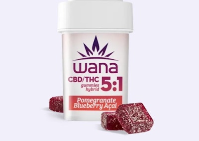 Product GR Wana Gummies - Pomegranate Blueberry Acai 5:1 (CBD:THC) 500:100mg