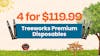 4 for $119.99 - Treeworks Premium Disposables