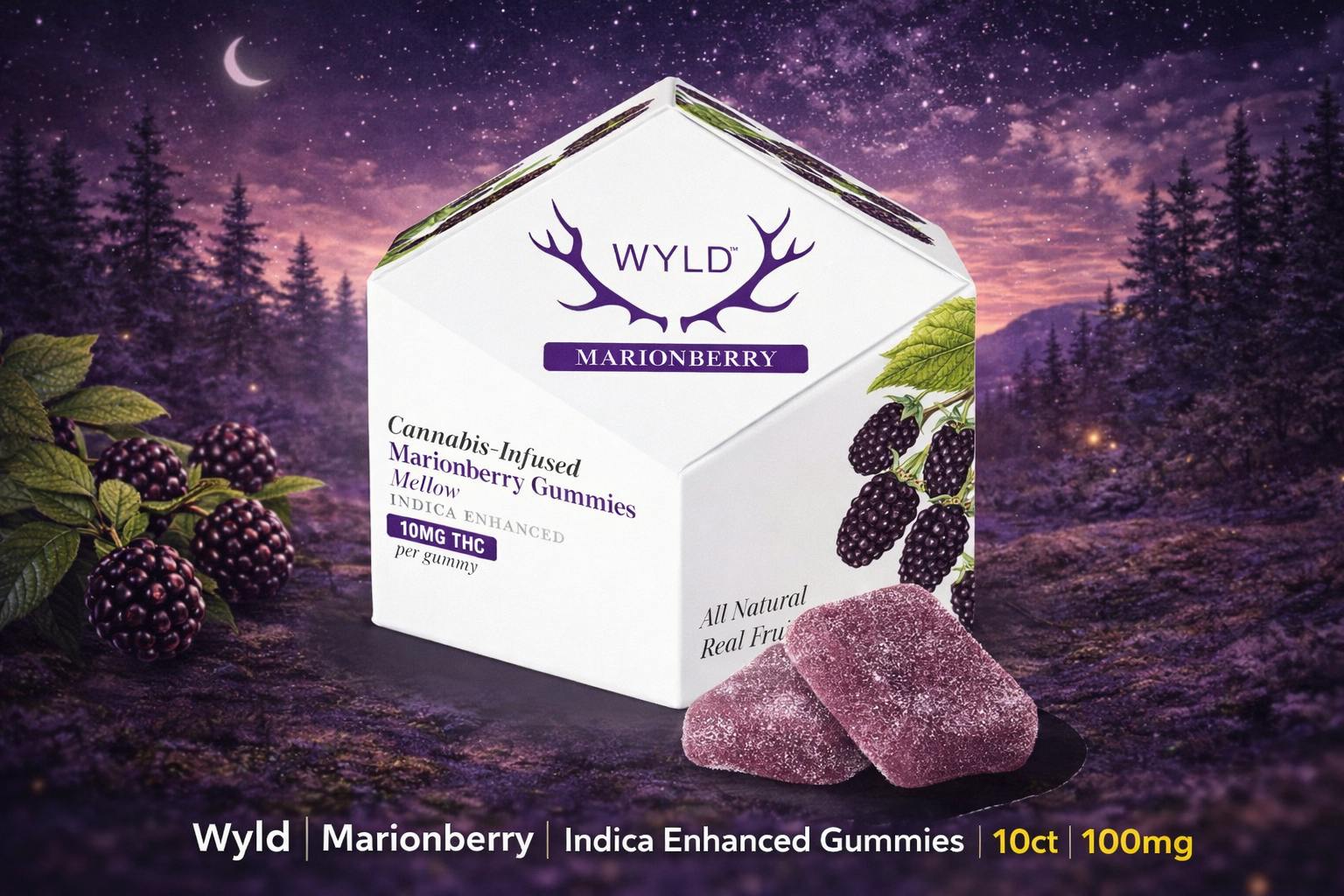 Product Wyld | Marionberry | Indica Enhanced Gummies | 10ct | 100mg