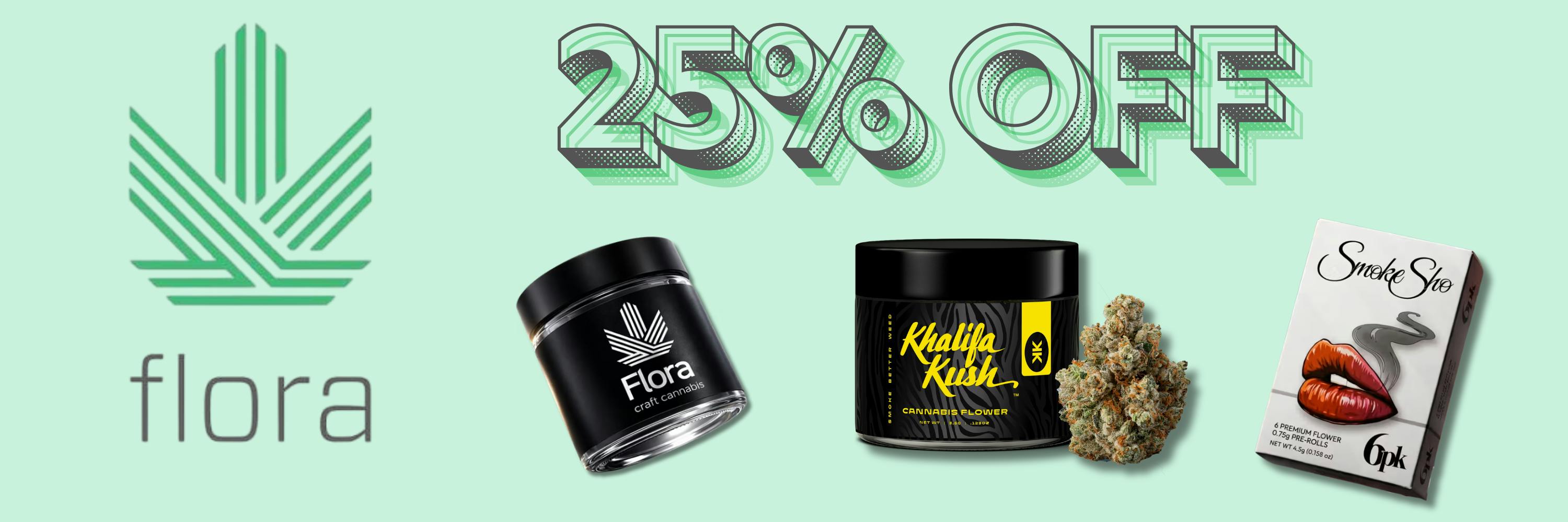 twenty five percent off flora products