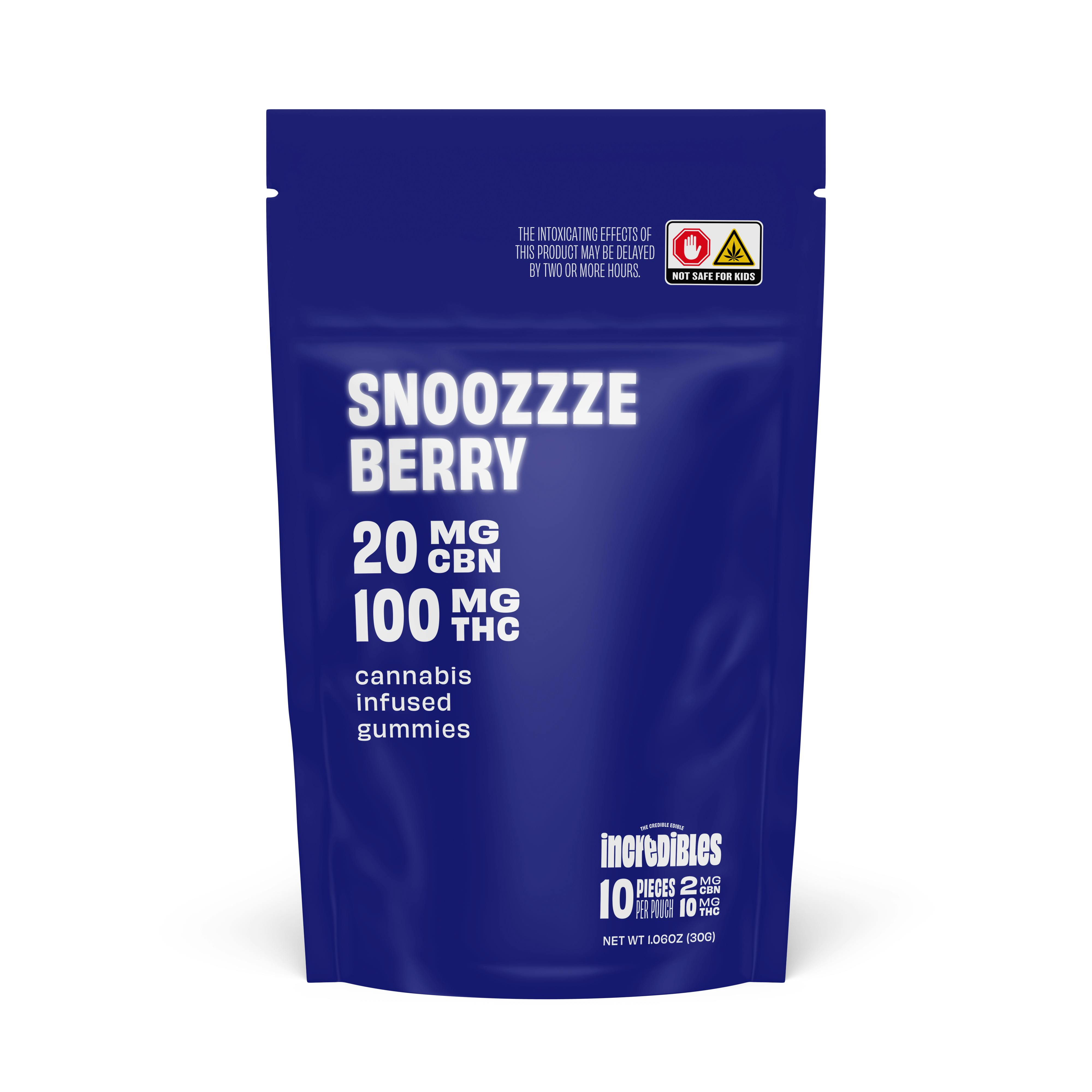 Incredibles Snoozzzeberry Gummies 10pk 100mg Total