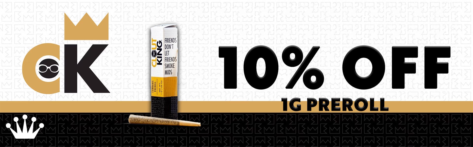 Clout King  1g Preroll - 10 Percent OFF