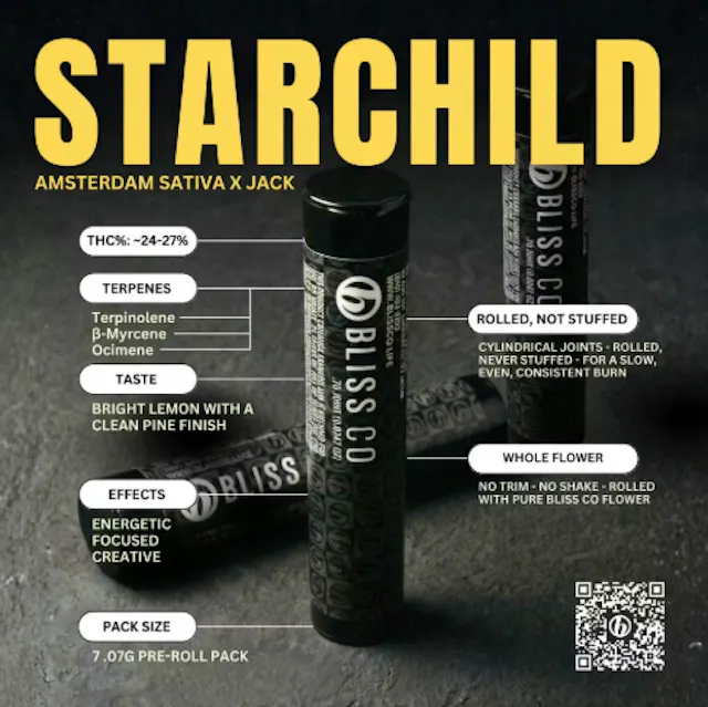 Bliss Co. Bliss Co Pre-Roll Starchild .7g (sativa, singles)