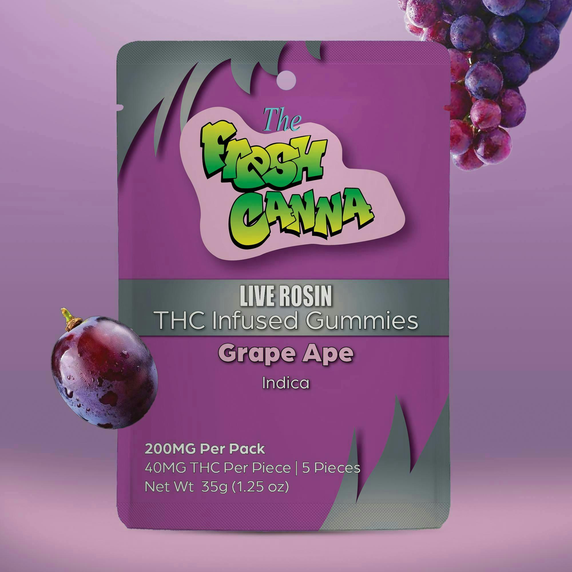 Product: Fresh Canna | Live Rosin Gummies - 200mg - Grape Ape