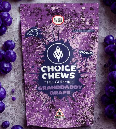 Choice Chews Grandaddy Grape | Gummies | 100mg - Clear Sky