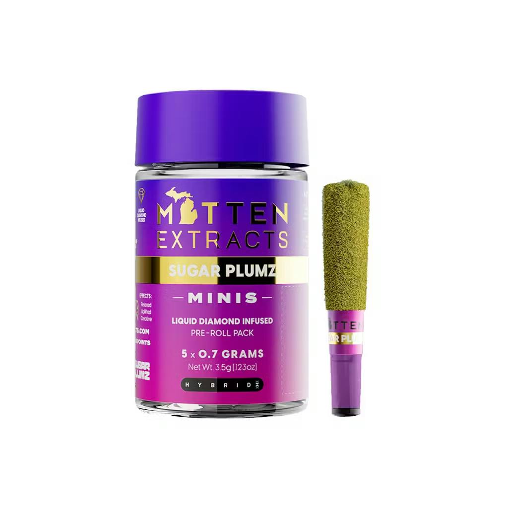 Mitten Extracts - 5-Pack .7g Infused Prerolls - Sugar Plumz (H)