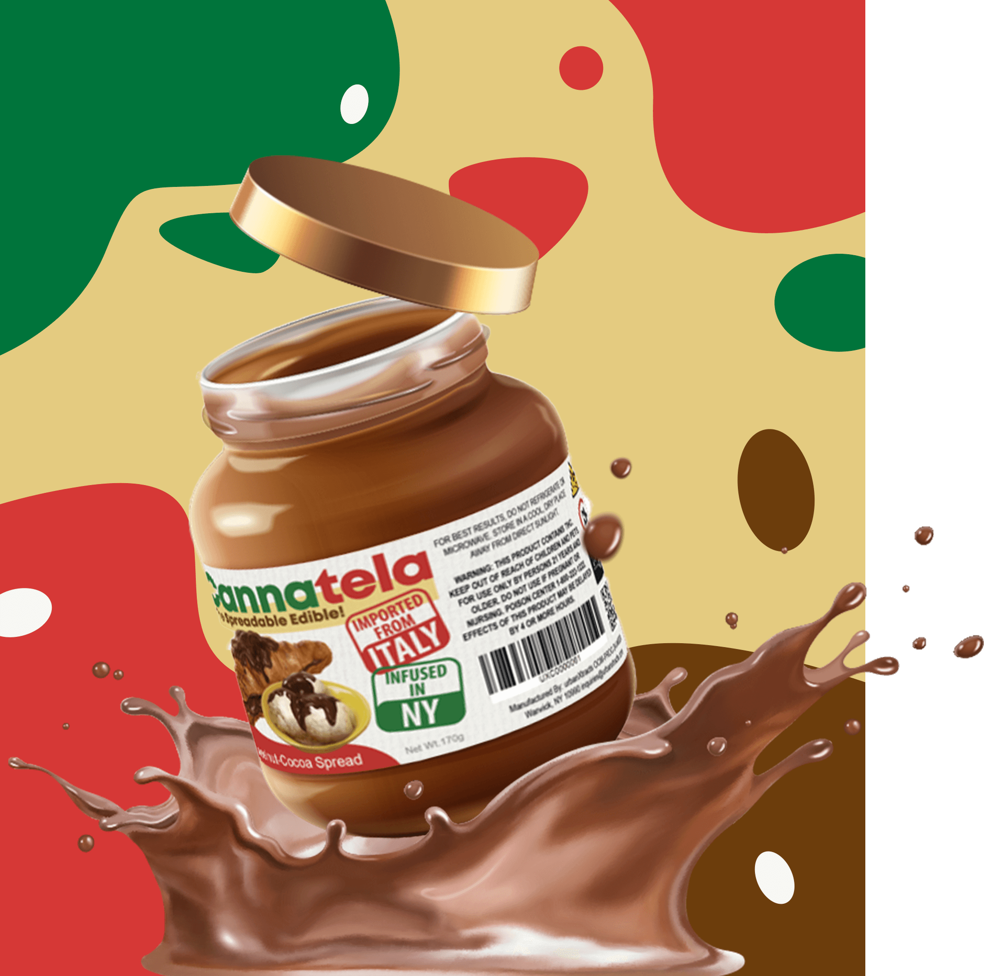 Cannatela | Hazelnut Cocoa Spread | 100 MG Jar