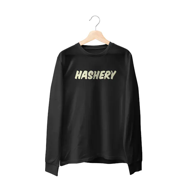 Hashery Long Sleeve Shirt Logo Black (M) (apparel)