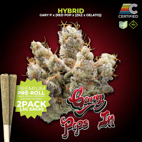 Certified Cultivators | Gary Pops In (SSU) Pre Roll 2pk  | 1g | Hybrid-active