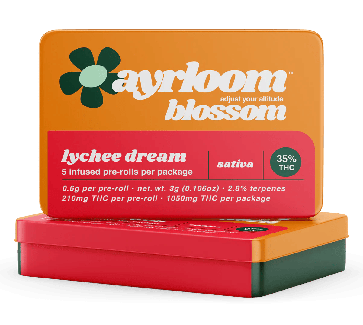 Ayrloom - 5 Pack .6g Infused Prerolls - Lychee Dream