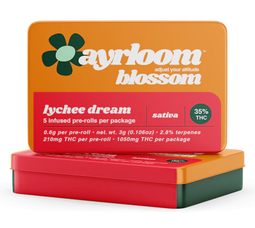 Ayrloom - 5 Pack .6g Infused Prerolls - Lychee Dream