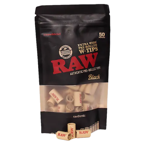 RAW – Extra Wide Pre-rolled Tips | 50pc Bag-1