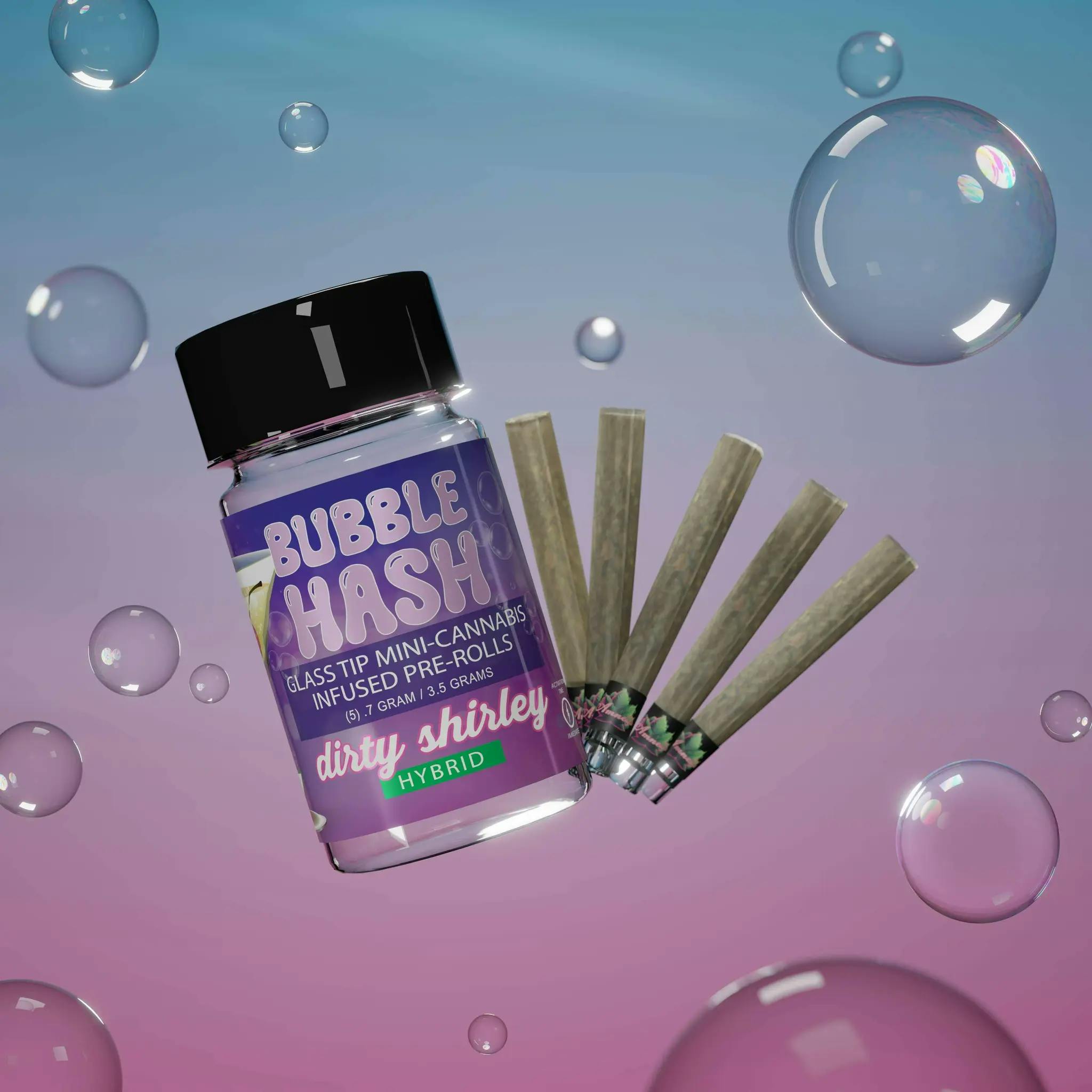 Amnesia - 5-Pack .7g Bubble Hash Infused Prerolls - Dirty Shirley