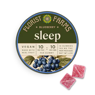 Florist Farms | Blueberry THC:CBN Gummies 100mg