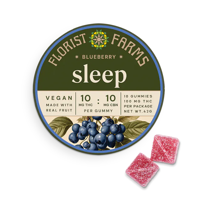 Florist Farms Florist Farms | Blueberry THC:CBN Gummies 100mg