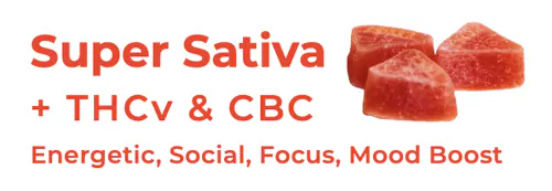 Super Sativa Berry (2:1 THC:CBD + THCv & CBC) – Waterless Live Rosin Fast Acting Gummies – 10 pieces (100mg)-1