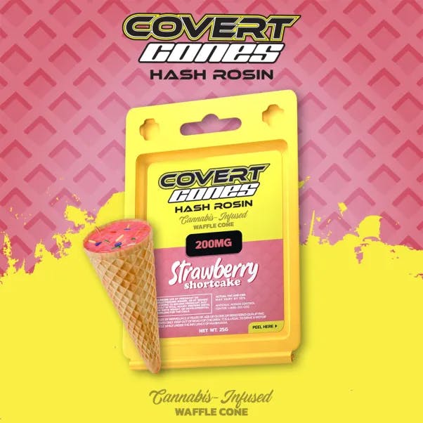 Covert Cups - 200mg Hash Rosin Cones - Strawberry Shortcake