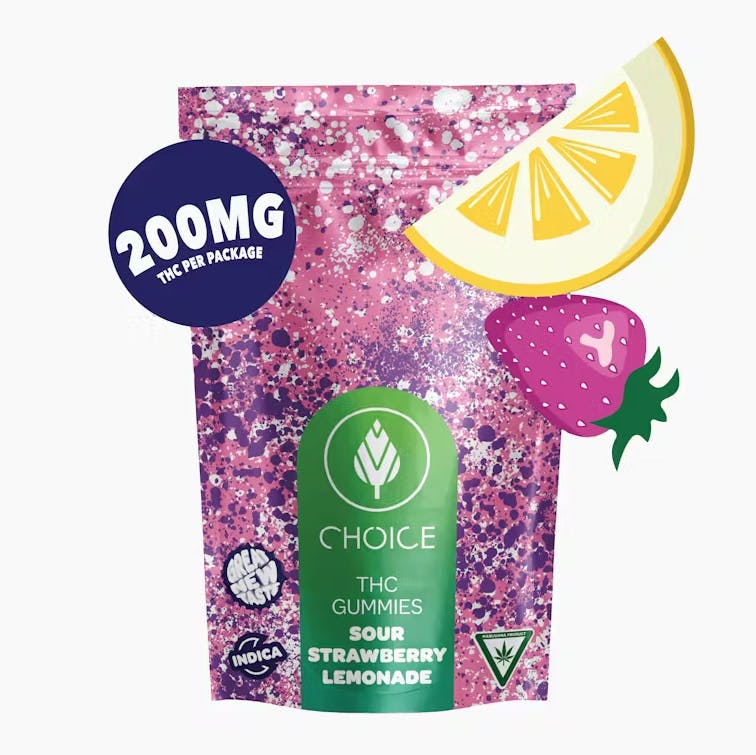 Product: Choice | Super Sour Lemon | Infused Gummies | 100mg | Indica