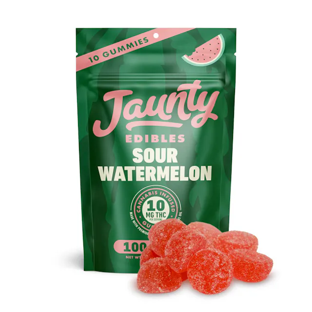 Jaunty Sour Watermelon Gummies | 100mg | 10pk