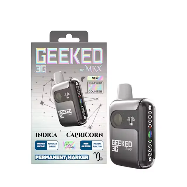 MKX Oil Co. MKX Oil Co Geeked Disposable Capricorn - Permanent Marker 3g (indica hybrid, disposables)