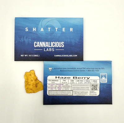 Cannalicious - 1g Shatter - Haze Berry - CONCENTRATES by Cannalicious Labs at King of Budz