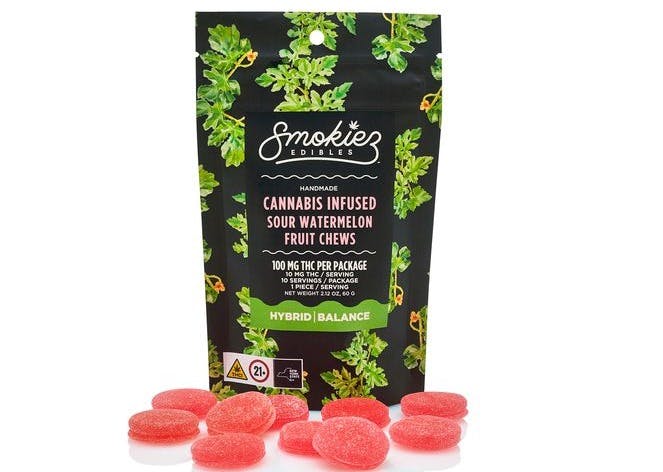 Smokiez - Sour Watermelon Fruit Chews 100mg - 10pk
