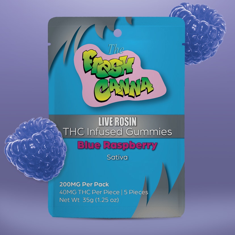 Fresh Canna | 200mg Live Rosin Gummies | Blue Raspberry