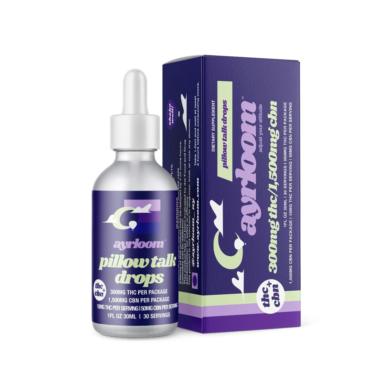 Ayrloom | Pillow Talk Drops | 1:5 | 300MG THC : 1500MG CBN-1