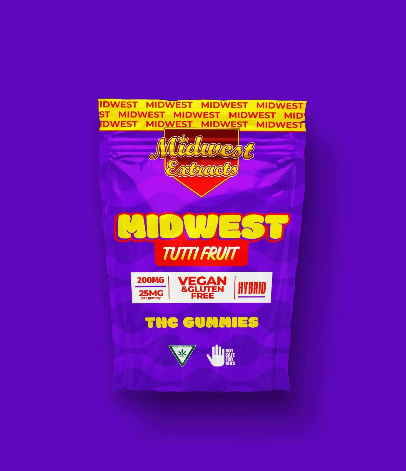 Product: Midwest Extracts | Gummies - 200mg - Tutti Fruit
