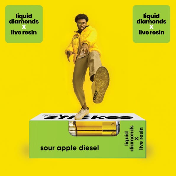 Product: Sour Apple Diesel | 510 Thread | Live Resin x Liquid Diamonds | Stickee