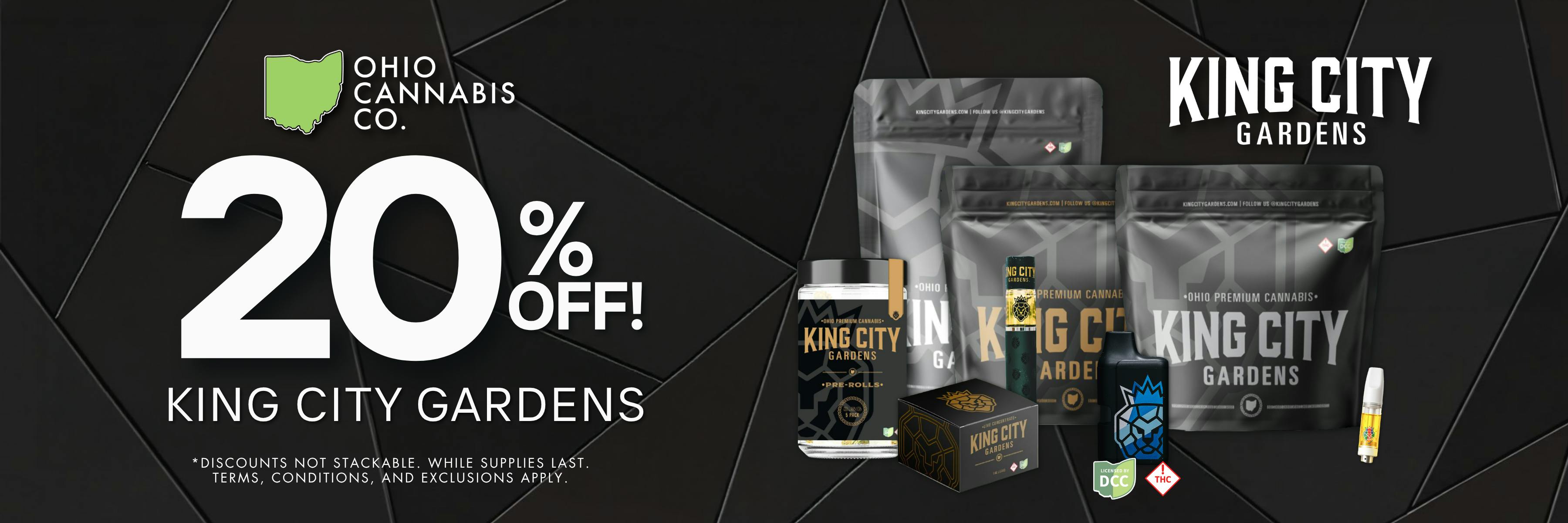 20% off King City Gardens. Discounts not stackable. While supplies last. Terms & Conditions and Exclusions apply. 