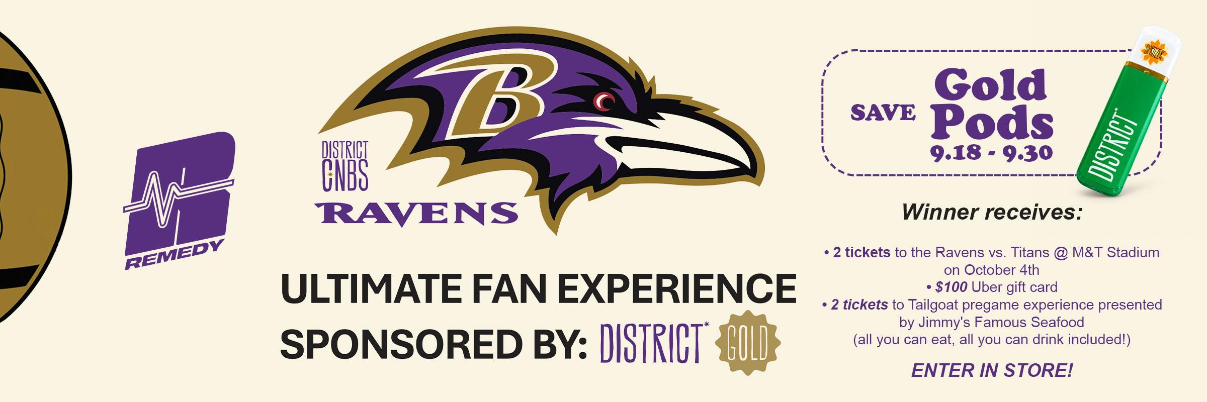 Ravens Giveaway sponsored by District Cannabis