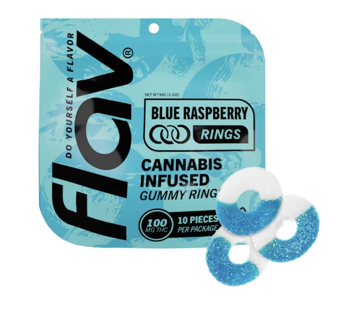 Edibles | Flav | Rings | Blue Raspberry | 100mg | 10pc